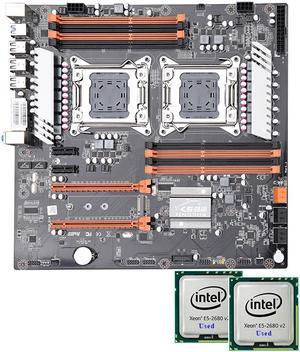 Jingsha X79 Dual CPU Motherboard Intel Xeon LGA 2011 E5 V2 WS Workstation Motherboard + Intel Xeon E5 2680 V2 *2 CPU Workstation Solution Combo