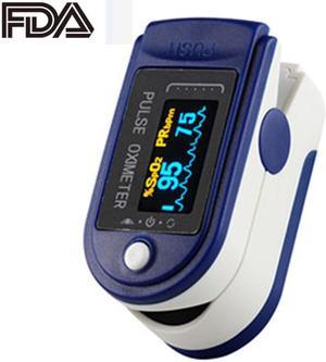 Pulse Oximeter Fingertip Blood Oxygen Monitor with LED HD Display - Dark Blue