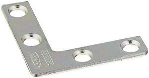 National, N113-795, 4 Pack, 1-1/2" x 3/8", Zinc, Flat Corner Iron