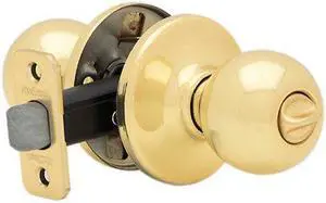 Kwikset Polo Polished Brass Bed & Bath Door Knob 300P CP V1