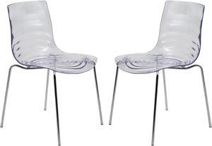 LeisureMod Astor Modern Water Drop Design Dining Side Chair With Chrome Legs