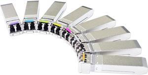 10G CWDM SFP+ Fiber Optic Transceiver, 1350nm-1450nm SMF, 20KM, Compatible SFP+ Module, 1pc (Commercial Temperature)