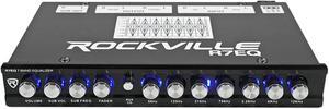 rockville r7eq 1/2 din 7 band car audio equalizer eq w/front, rear + sub output