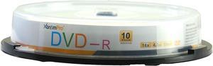 XtremPro DVD-R 16X 4.7GB 120Min DVD 10 Pack Blank Discs in Spindle - 11029