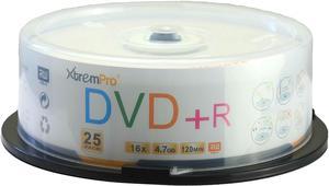 XtremPro DVD+R 16X 4.7GB 120Min Recordable DVD 25 Pack Blank Discs in Spindle - 11025