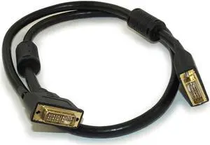 AYA 15Ft (15 Feet) DVI-I Dual Link (24+5) Male to Male Digital/Analog Video Cable Ferrites