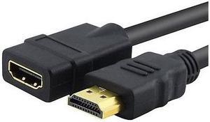 AYA 10Ft (10 Feet) 24AWG High Speed HDMI Male to Female Extension Cable CL2 3D, 4K Ready