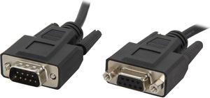 AYA 6Ft (6 Feet) DB9 (9-Pin) RS-232 Male to Female Straight Through Extension Cable Black 28AWG