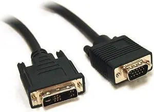 AYA 6Ft (6 Feet) DVI-A Analog Male to HD-15 VGA Male (12+5 Pin) Dual Link Cable Dual Ferrites 28AWG