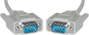 AYA 25Ft (25 Feet) DB9 Serial RS-232 Male to Male Straight-Thru Cable 28AWG, UL, RoHS