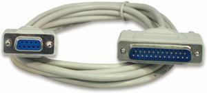 AYA 6Ft (6 Feet) DB9 Female to DB25 Male AT Serial Modem Cable 28AWG, UL, RoHS