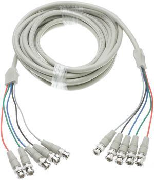 AYA 25Ft (25 Feet) 5-BNC to 5-BNC Male/Male RGBHV High Resolution Video Cable 28AWG, UL, RoHD