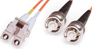 AYA 2M OM2 LC/ST 50/125 Multi-Mode Duplex Fiber Patch Cable Riser Rated (2 Meter)