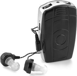 Digital Personal Sound and Voice Amplifier - Pocket Sound by MEDca with Single Ear and Double Ear Headphone Earbuds with Microphones The Best Hearing for Adults or Listening Device