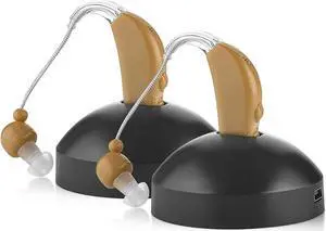 Digital Hearing Amplifier Set - Personal Sound Amplification Device, Rechargeable All-Day Battery Life Lightweight Behind the Ear BTE Sound and Voice Hearing Amplifiers for Adults and Seniors by MEDca Digital Hearing Amplifier Set - Personal Sound Amplification Device, Rechargeable All-Day Battery Life Lightweight Behind the Ear BTE Sound and Voice Hearing Amplifiers for Adults and Seniors by MEDca