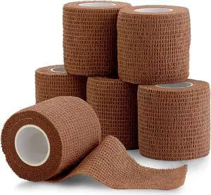 6 Pack, Self Adherent Cohesive Tape - 2" x 5 Yards, (Medium Tan Shade) Self Adhesive Bandage Rolls & Sports Athletic Wrap for Ankle, Wrist, Knee Sprains and Swelling - FDA Approved 6 Pack, Self Adherent Cohesive Tape - 2" x 5 Yards, (Medium Tan Shade) Self Adhesive Bandage Rolls & Sports Athletic Wrap for Ankle, Wrist, Knee Sprains and Swelling - FDA Approved