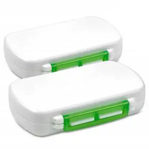 Pill Boxes- Pack of 2 Waterproof Medicine Pill Holder Cases, BPA-Free Daily Tablet Holder Storage Organizer Dispenser for Medications, Supplements, & Vitamins, Ideal for Travel by MEDca Pill Boxes- Pack of 2 Waterproof Medicine Pill Holder Cases, BPA-Free Daily Tablet Holder Storage Organizer Dispenser for Medications, Supplements, & Vitamins, Ideal for Travel by MEDca