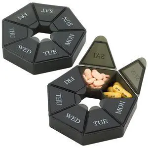 Weekly Pill Organizer - (Pack of 2) 7-Day Pill Container - Arthritis Friendly Portable & Compact Travel Case Daily Compartment Medicine Pills Box for Supplements, Medication, Vitamins and Fish Oils Weekly Pill Organizer - (Pack of 2) 7-Day Pill Container - Arthritis Friendly Portable & Compact Travel Case Daily Compartment Medicine Pills Box for Supplements, Medication, Vitamins and Fish Oils