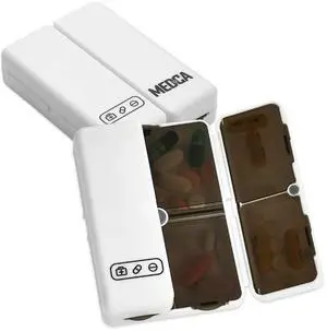 Magnetic Foldable Pill Box Case - (2 Pack) 7 Day Weekly Medicine Organizer - Portable Compact Lightweight Pill Container w/ 7 Compartments, Dustproof, Air-Tight, BPA-Free f Vitamins and Supplements Magnetic Foldable Pill Box Case - (2 Pack) 7 Day Weekly Medicine Organizer - Portable Compact Lightweight Pill Container w/ 7 Compartments, Dustproof, Air-Tight, BPA-Free f Vitamins and Supplements