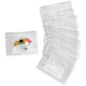 Pill Pouch Bags - (Pack of 100) 4'' x 2.75" - 3 Mil BPA-Free, Poly Bag Disposable Zipper Pills Baggies, Daily AM PM Travel Medicine Organizer Storage Pouches, Best Clear Reusable with Write-on Labels Pill Pouch Bags - (Pack of 100) 4'' x 2.75" - 3 Mil BPA-Free, Poly Bag Disposable Zipper Pills Baggies, Daily AM PM Travel Medicine Organizer Storage Pouches, Best Clear Reusable with Write-on Labels