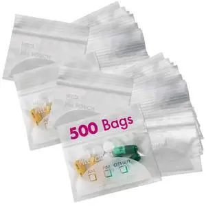 Pill Bags - (500 Pack) 3" x 2.75" -BPA Free Daily Travel Organizer for Disposable Pill Bag Storage Pockets, with C Labels Pill Bags - (500 Pack) 3" x 2.75" -BPA Free Daily Travel Organizer for Disposable Pill Bag Storage Pockets, with C Labels