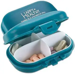 Daily Pill Organizer - (Pack of 2) Small AM PM Pill Organizer - Cute 4 Compartment Pill Organizer 2 Times a Day Case Box Daily Pill Organizer - (Pack of 2) Small AM PM Pill Organizer - Cute 4 Compartment Pill Organizer 2 Times a Day Case Box