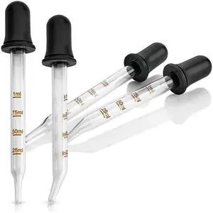 Eye Dropper - (Pack of 4) Bent & Straight Tip Calibrated Glass Medicine Droppers for Essential Oils | Dropper for Accurate Easy Dose and Measurement (1 mL Capacity) Eye Dropper - (Pack of 4) Bent & Straight Tip Calibrated Glass Medicine Droppers for Essential Oils | Dropper for Accurate Easy Dose and Measurement (1 mL Capacity)