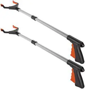 Reacher Grabber Tool - (2-Pack) 32-Inch-Long Folding Picker Upper Gripping Device - Lightweight 90° Rotation Claw Extendable Arm Reach, Indoor | Outdoor Elderly Reaching Mobility Aid & Trash Grabber Reacher Grabber Tool - (2-Pack) 32-Inch-Long Folding Picker Upper Gripping Device - Lightweight 90° Rotation Claw Extendable Arm Reach, Indoor | Outdoor Elderly Reaching Mobility Aid & Trash Grabber