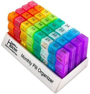 Month Pill Box Organizer - 3-Times-A-Day | Morning-Noon-Night - 30 Day Pill Case with 32 Daily Compartments for Vitamins, Supplements, Medication - Travel Monthly Pill Organizer 3 Times A Day Month Pill Box Organizer - 3-Times-A-Day | Morning-Noon-Night - 30 Day Pill Case with 32 Daily Compartments for Vitamins, Supplements, Medication - Travel Monthly Pill Organizer 3 Times A Day