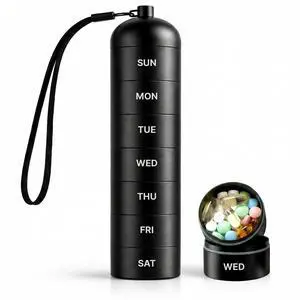 Metal Moisture-Proof 7 Day Pill Organizer - Aluminum Alloy Weekly Pill Box with Airtight O-Ring Seals, Large Stackable Compartments, Durable BPA-Free Medicine Case for Travel, Vitamins & Supplements Metal Moisture-Proof 7 Day Pill Organizer - Aluminum Alloy Weekly Pill Box with Airtight O-Ring Seals, Large Stackable Compartments, Durable BPA-Free Medicine Case for Travel, Vitamins & Supplements