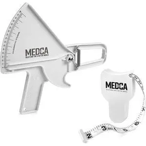 Pro Skinfold Caliper and Body Measurement Tape - Precision Body Fat Tool Plus BMI Chart - Accurately Measure and Gauge Body Fat Help Track Weight Loss, Achieve Fitness Goals for Men and Women, White Pro Skinfold Caliper and Body Measurement Tape - Precision Body Fat Tool Plus BMI Chart - Accurately Measure and Gauge Body Fat Help Track Weight Loss, Achieve Fitness Goals for Men and Women, White