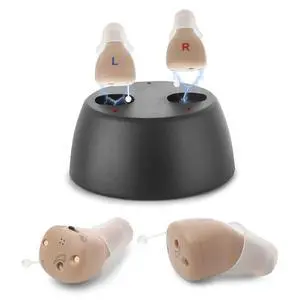 Rechargeable Hearing Amplifier to Aid and Assist Hearing, Completely-in-Canal (CIC) Nearly Invisible Mini Personal Sound Device w/Noise Cancellation & Feedback Reduction for Adults Seniors & Elderly Rechargeable Hearing Amplifier to Aid and Assist Hearing, Completely-in-Canal (CIC) Nearly Invisible Mini Personal Sound Device w/Noise Cancellation & Feedback Reduction for Adults Seniors & Elderly