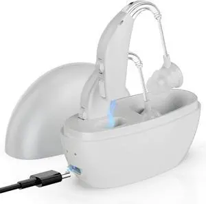 MEDca Rechargeable Digital Hearing Amplifier, Pair of 2 - Personal Sound Amplifier with Active Digital Noise Reduction, All Day Battery and One Touch Volume, White MEDca Rechargeable Digital Hearing Amplifier, Pair of 2 - Personal Sound Amplifier with Active Digital Noise Reduction, All Day Battery and One Touch Volume, White