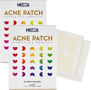 Acne Care Pimple Patch Absorbing Covers - 16 Count Cheek Size Acne Spot Treatment Hydrocolloid Bandage Face & Skin Spot Patch Conceals Acne, Reduces Pimples and Blackheads