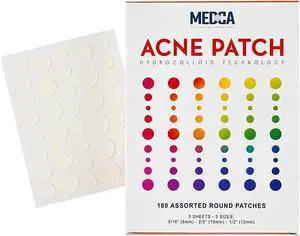 Acne Pimple Patch - Hydrocolloid Bandages (180 Count) Absorbing Covers in Two Universal Sizes, Acne Spot Treatment Care for Face & Skin Spot Patch Conceals Acne, Reduces Pimples and Blackheads