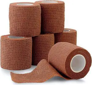 6 Pack, Self Adherent Cohesive Tape - 2" x 5 Yards, (Medium Tan Shade) Self Adhesive Bandage Rolls & Sports Athletic Wrap for Ankle, Wrist, Knee Sprains and Swelling - FDA Approved 6 Pack, Self Adherent Cohesive Tape - 2" x 5 Yards, (Medium Tan Shade) Self Adhesive Bandage Rolls & Sports Athletic Wrap for Ankle, Wrist, Knee Sprains and Swelling - FDA Approved