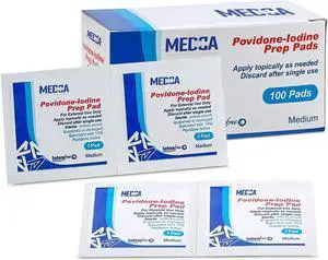 Iodine Prep Pads - (Box of 100 Count) Iodine Prep Solution Pads, 10% Povidone Iodine Swabs for Individual Disinfecting Wipes, Disposable Cotton Antiseptic Surgical Pad for Wound Care, and First Aid Iodine Prep Pads - (Box of 100 Count) Iodine Prep Solution Pads, 10% Povidone Iodine Swabs for Individual Disinfecting Wipes, Disposable Cotton Antiseptic Surgical Pad for Wound Care, and First Aid