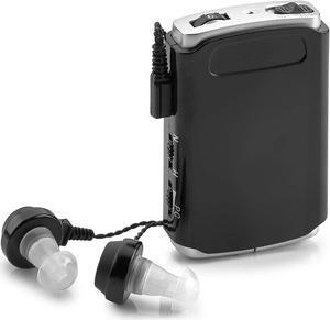 Sound Amplifier - Pocket Sound Voice Enhancer Device with Duo Mic/Ear Plus Extra Headphone and Microphone Set, Personal Hearing Amplifier Device by MEDca