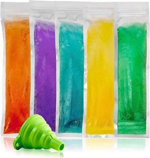 Popsicle Bags with Funnel - 5 Pcs Disposable Freeze Pop Molds, Zip Sealed Popsicle Pouch Bags