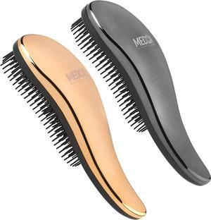 Detangling Brushes - Detangler Brush Set - Pain-Free Hair Brush Straightener That Removes Tangles and Knots Straightening Hair Shiny and Smooth (Rose Gold and Silver)