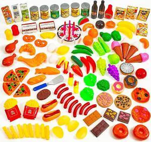 MEDca Kids Play Food Set - 130 Piece Pretend Play Food Collection - Assorted Fake Food Set Includes Fruits Vegetables Snacks Dessert Juices Canned Goods and More for Boys and Girls MEDca Kids Play Food Set - 130 Piece Pretend Play Food Collection - Assorted Fake Food Set Includes Fruits Vegetables Snacks Dessert Juices Canned Goods and More for Boys and Girls
