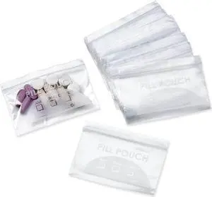 Pill Bag Pouch, Reusable Plastic Pill Organizer Bags, Size 3" X 2" 3 Mil (Pack of 100) Pill Bag Pouch, Reusable Plastic Pill Organizer Bags, Size 3" X 2" 3 Mil (Pack of 100)