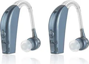 Digital Hearing Amplifier - Personal Hearing Enhancement Sound Amplifier Pair, Rechargeable Digital Hearing Amplifier with All-Day Battery Life, Modern Blue Digital Hearing Amplifier - Personal Hearing Enhancement Sound Amplifier Pair, Rechargeable Digital Hearing Amplifier with All-Day Battery Life, Modern Blue