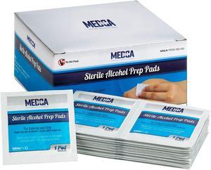 MEDca Alcohol Prep Pads, Sterile, Medium, 2-Ply Pack of 200
