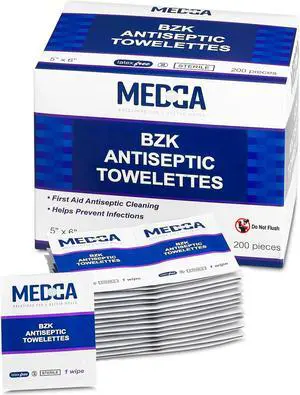 Hand Wipes (Pack of 200) Chloride Swabs Individual BZK Single-Use Packets by MEDca Hand Wipes (Pack of 200) Chloride Swabs Individual BZK Single-Use Packets by MEDca