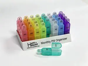 Monthly Pill Organizer 2 Times a Day, 30 Day Pill Box AM PM, Morning and Night One Month Pill Box Organizer with Daily Removable 31 Day Pill Organizers and Organizing Tray Monthly Pill Organizer 2 Times a Day, 30 Day Pill Box AM PM, Morning and Night One Month Pill Box Organizer with Daily Removable 31 Day Pill Organizers and Organizing Tray