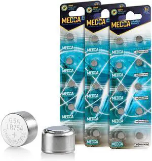 MEDca AG5 LR754 Batteries - 30 Count Pack - 1.5V Alkaline 754 LR48 193 Battery Button Coin Cell Batteries for Hearing Aids and Hearing Amplifiers MEDca AG5 LR754 Batteries - 30 Count Pack - 1.5V Alkaline 754 LR48 193 Battery Button Coin Cell Batteries for Hearing Aids and Hearing Amplifiers