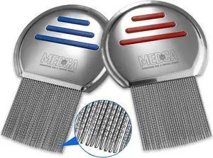 Lice Comb - (Pack of 2) Stainless Steel Professional Lice Combs and Head Lice Treatment to Effectively Get Rid of Hair Lice and Nits, Best Results for Infection and Re-Infection in Kids & Adults Lice Comb - (Pack of 2) Stainless Steel Professional Lice Combs and Head Lice Treatment to Effectively Get Rid of Hair Lice and Nits, Best Results for Infection and Re-Infection in Kids & Adults