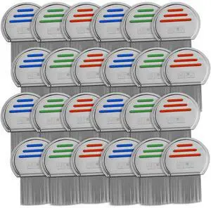 Lice Comb - (Pack of 24) Head Lice Treatment that's Individually Packaged Professional Stainless Steel Louse and Nit Combs Removes Eggs with Rounded Tips for Comfort Lice Comb - (Pack of 24) Head Lice Treatment that's Individually Packaged Professional Stainless Steel Louse and Nit Combs Removes Eggs with Rounded Tips for Comfort