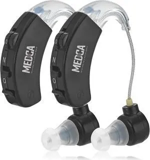 Behind the Ear Sound Amplifier - BTE Hearing Ear Amplification Device and Digital Sound Enhancer PSAD for the Hard of Hearing, Noise Reducing Feature, Black, By MEDca Behind the Ear Sound Amplifier - BTE Hearing Ear Amplification Device and Digital Sound Enhancer PSAD for the Hard of Hearing, Noise Reducing Feature, Black, By MEDca